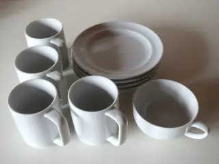 Hvidpot, krus, tekop og desserttallerkener