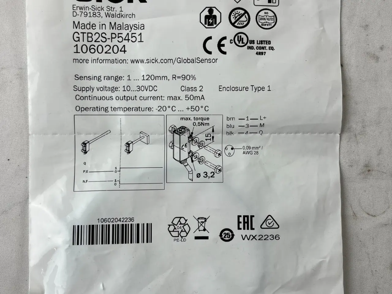 Billede 2 - SICK GTB2S-P5451 Photoelectric Sensor 1060204