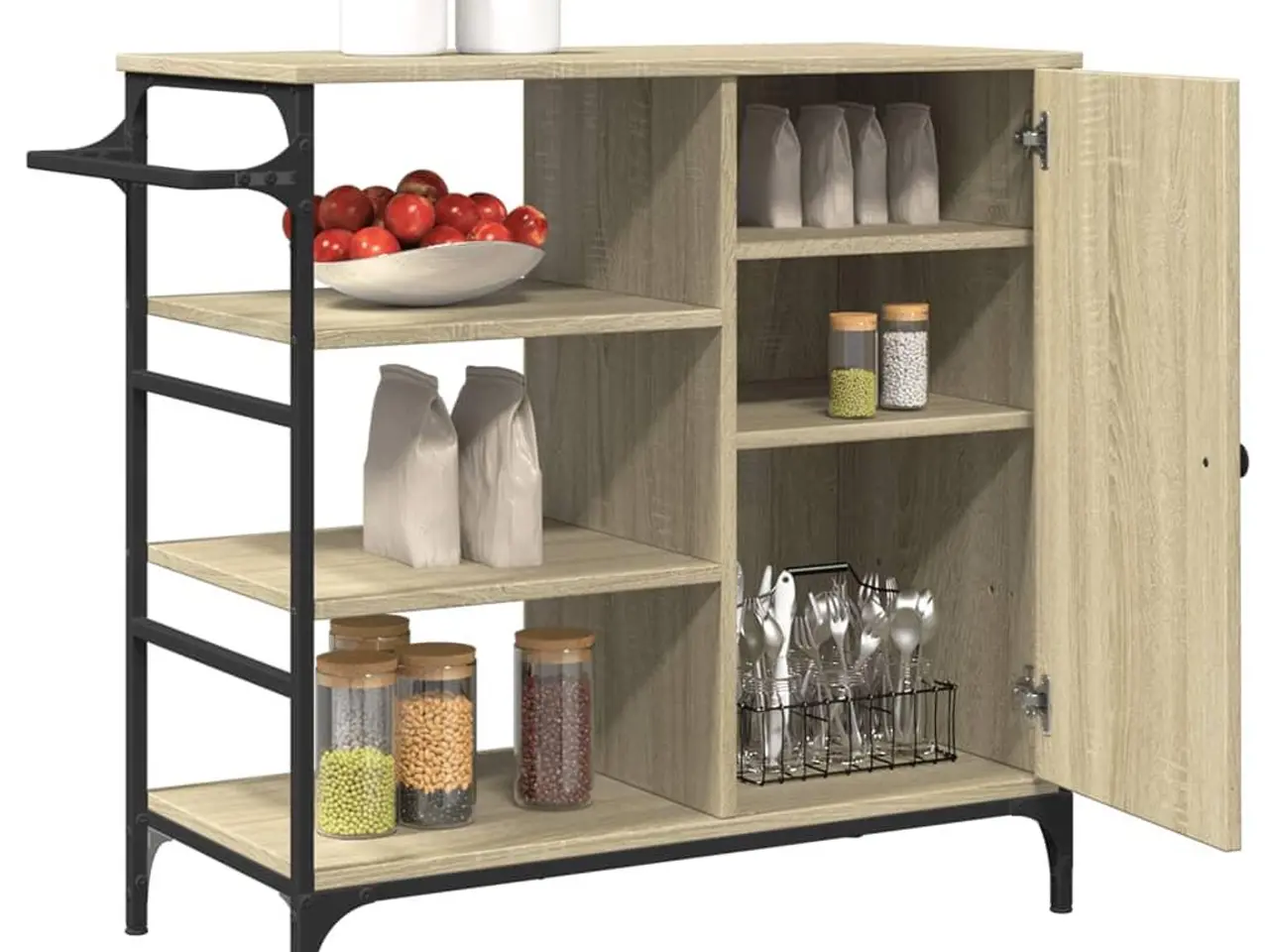 Billede 7 - Køkkenvogn 87,5x38,5x84,5 cm konstrueret træ sonoma-eg