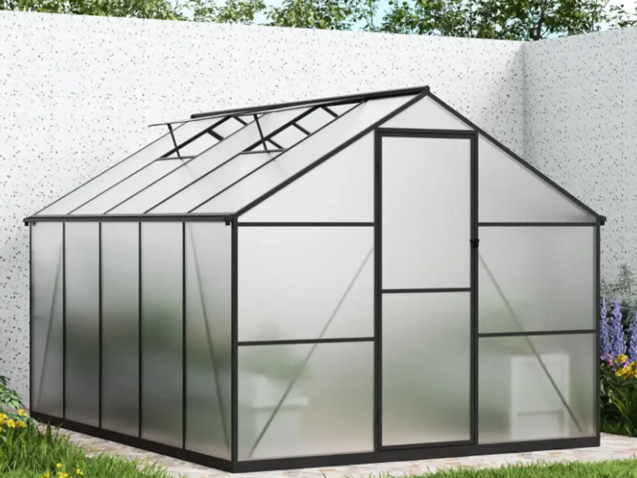 Billede 2 - Drivhus Essential Sort 302 cm - Polycarbonat 7,45m2