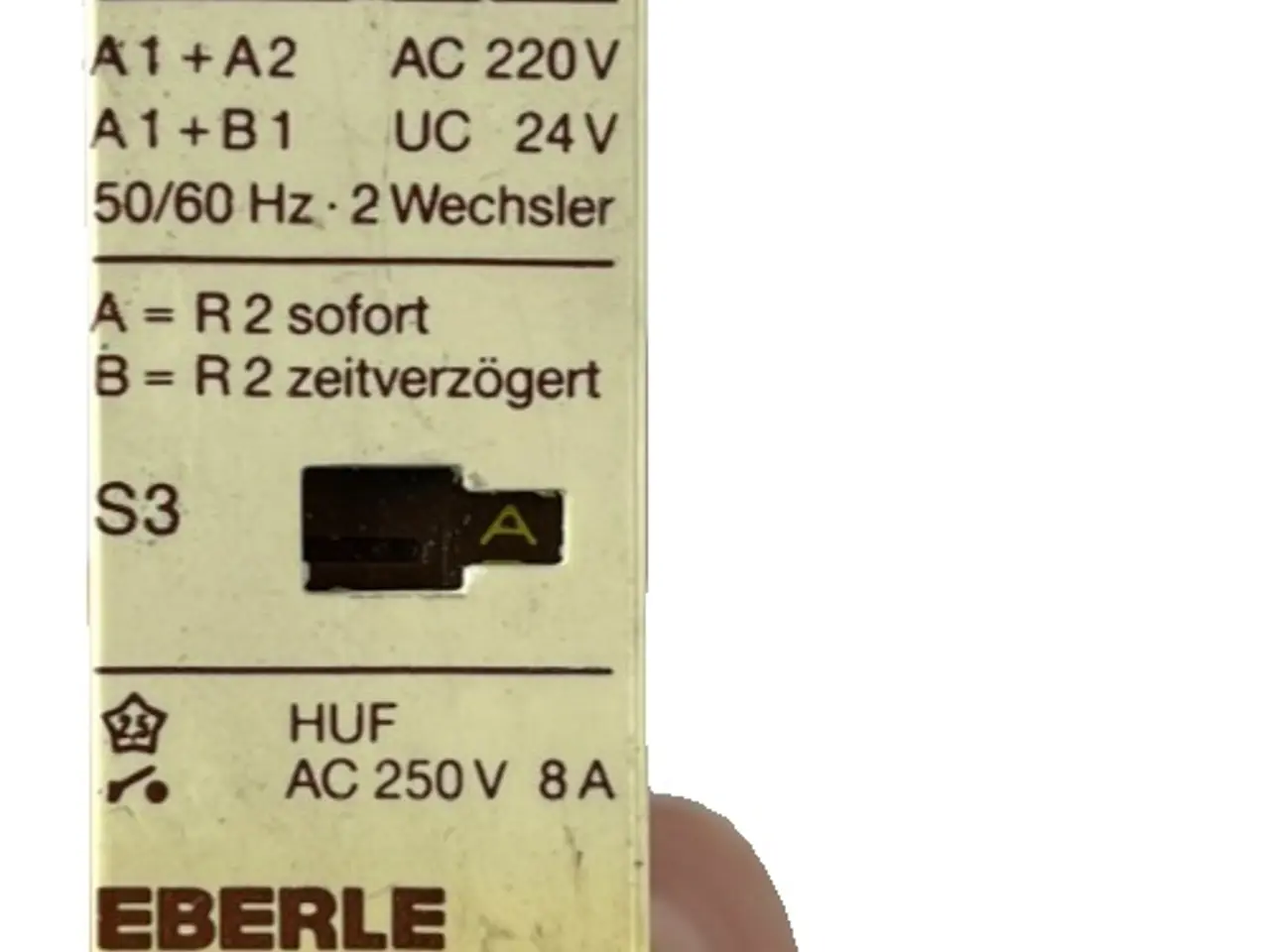 Billede 1 - Eberle SBA-2S Timer relæ 0.1s-10h 220V 24V DIN