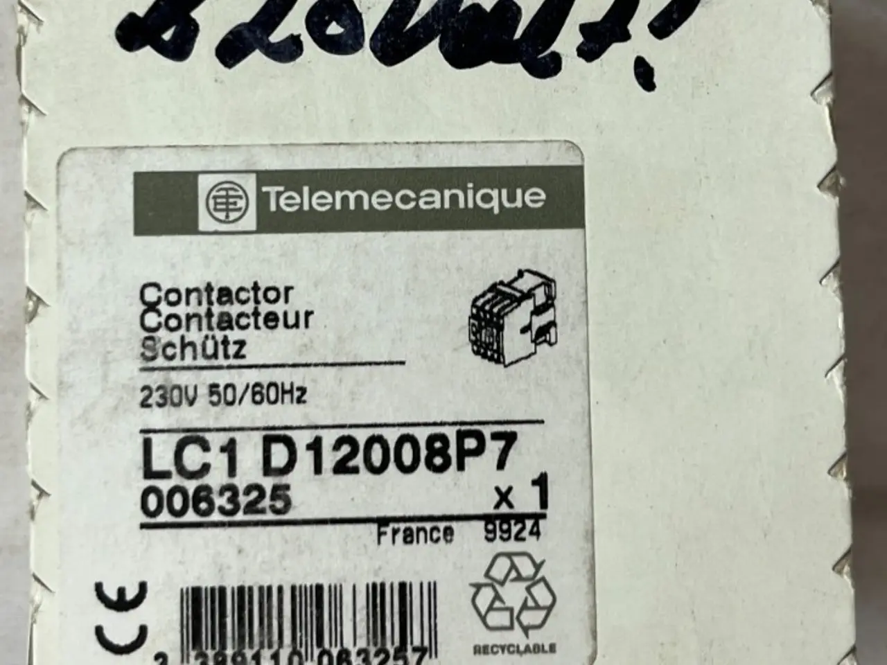 Billede 1 - Telemecanique LC1D12008P7 kontaktor 230V 50/60Hz