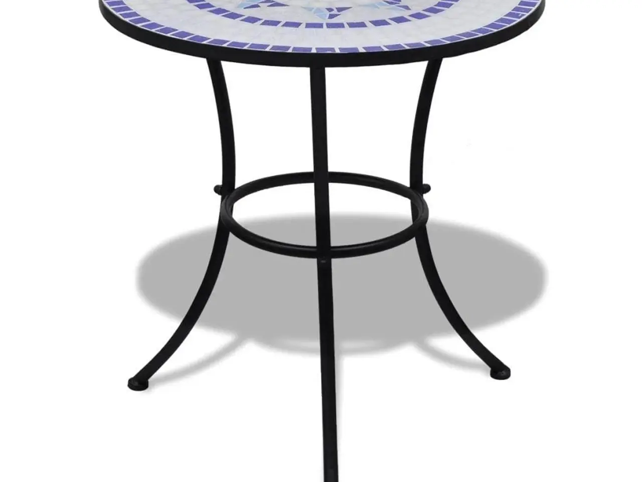 Billede 1 - Bistrobord 60 cm mosaik - blå og hvid
