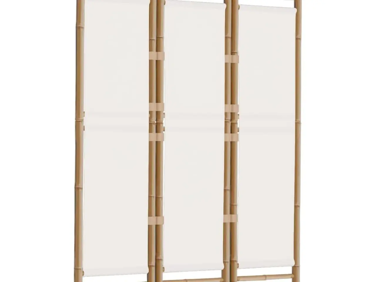 Billede 3 - Rumdeler med 3 paneler i bambus og cremehvid kanvas - 120 x 180 cm