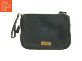 Sort læder clutch med lynlås fra Marc Jacobs (str. 28x20 cm)