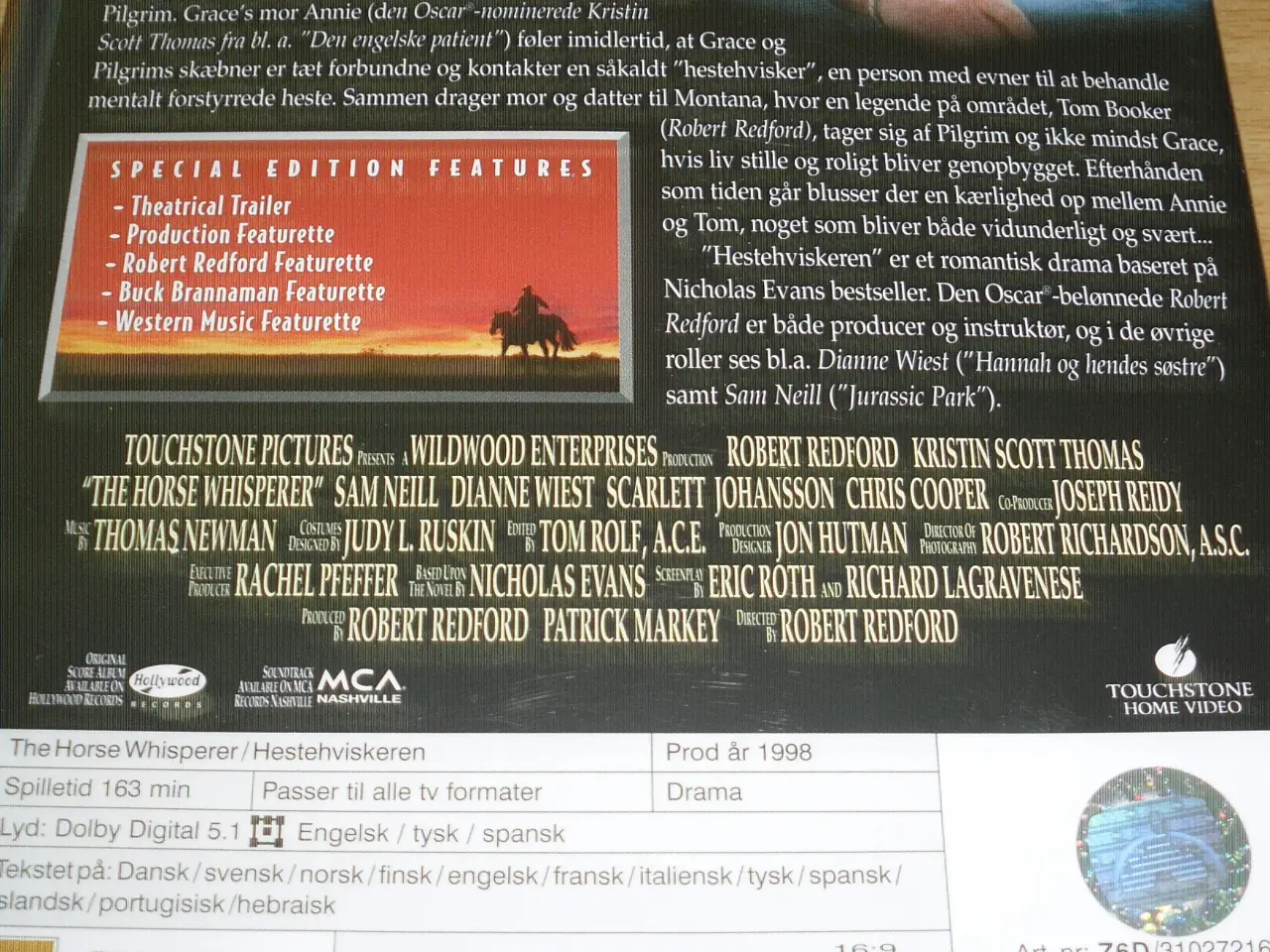 Billede 3 - HESTEHVISKEREN.1998. Dvd.