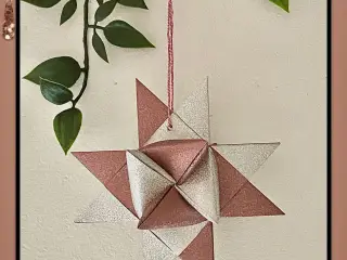Rosa/sølv glitter stjerner