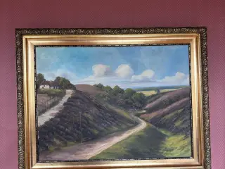 Landskabsmaleri i guldramme