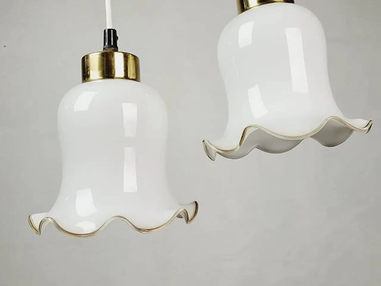 Billede 4 - ⭐️- 2 stk Vintage loftlampe i Messing og Glas