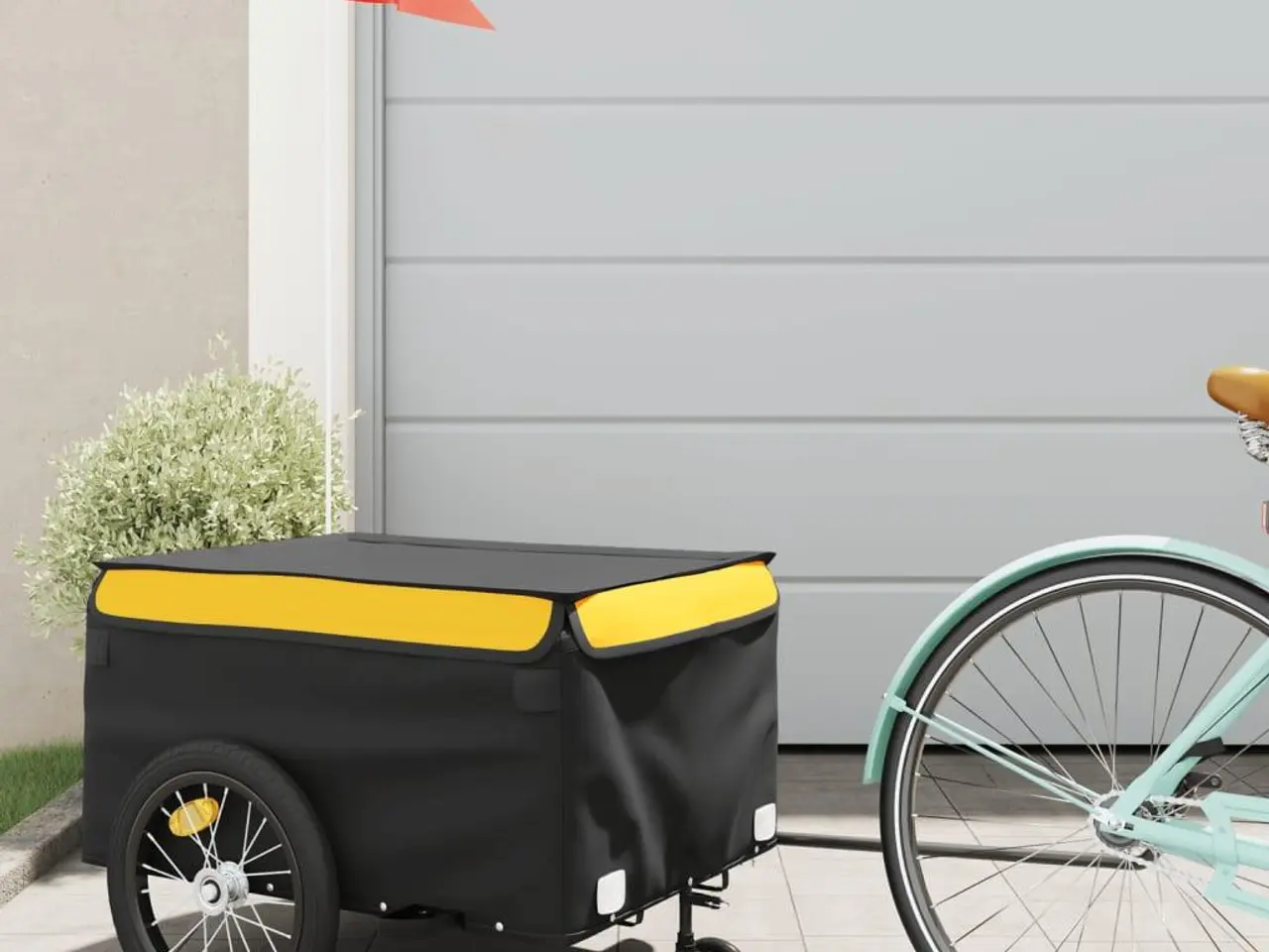 Billede 1 - Cykelanhænger 45 kg jern sort og gul