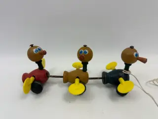 Vintage andefamilie trælegetøj (Fisher Price?)