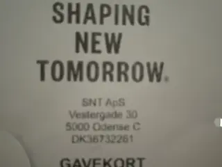 Gavekort til shaping new tomorrow