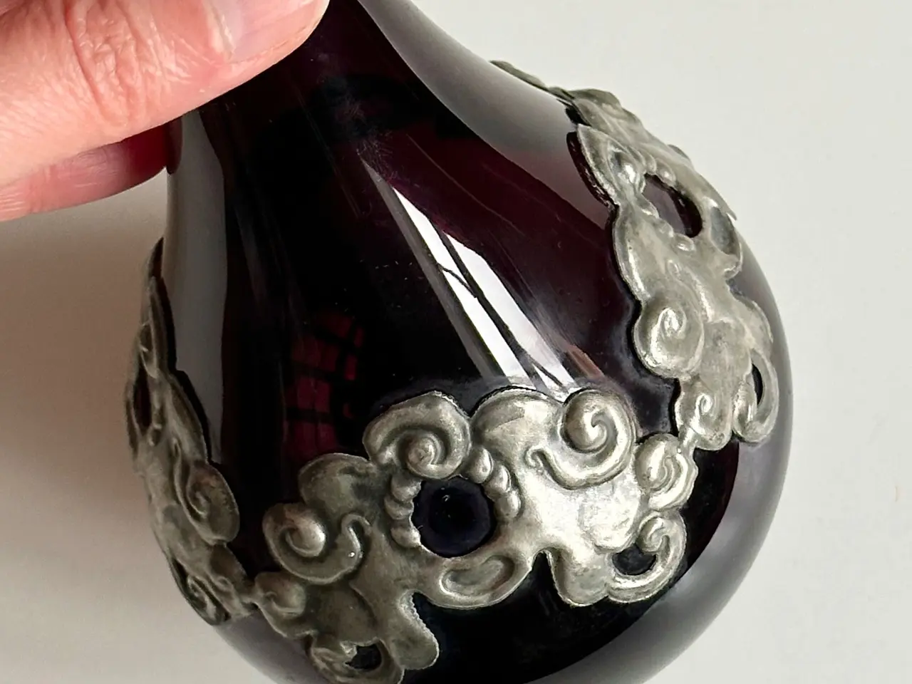 Billede 7 - Antik karaffel uden prop, aubergine