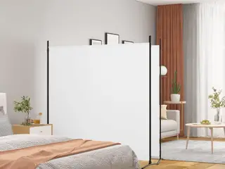 Rumdeler med 2 paneler 348 x 180 cm - hvid