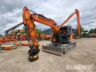 Gravemaskine Doosan DX140LCR-5 Skovlpakke, Engcon tiltrotator og Leica MCP80