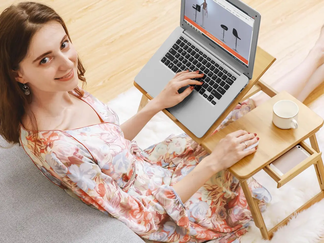 Billede 3 - Laptopbord i bambus, foldbart 55 x 35 cm - LLD002