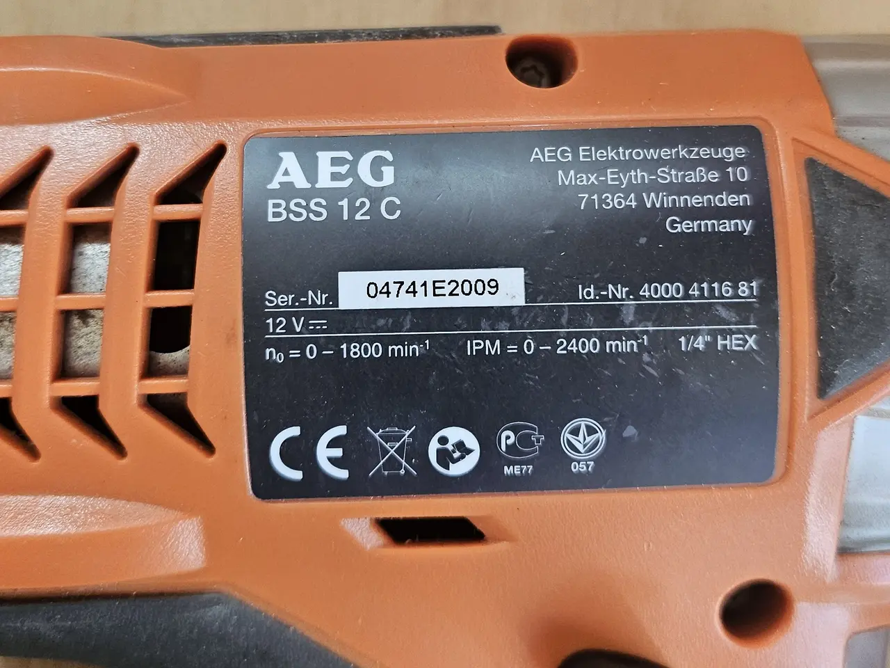 Billede 2 - AEG  BSS 12 C . 12V Slagskrue nøgle ( 1/4" )
