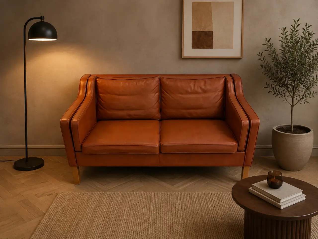 Billede 1 - Eksklusiv Mogens Hansen MH195 2 Pers.Sofa i cognac
