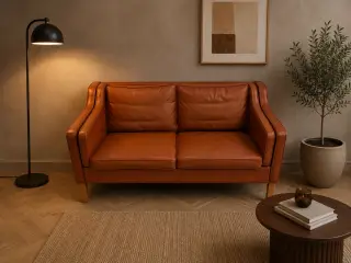 Eksklusiv Mogens Hansen MH195 2 Pers.Sofa i cognac