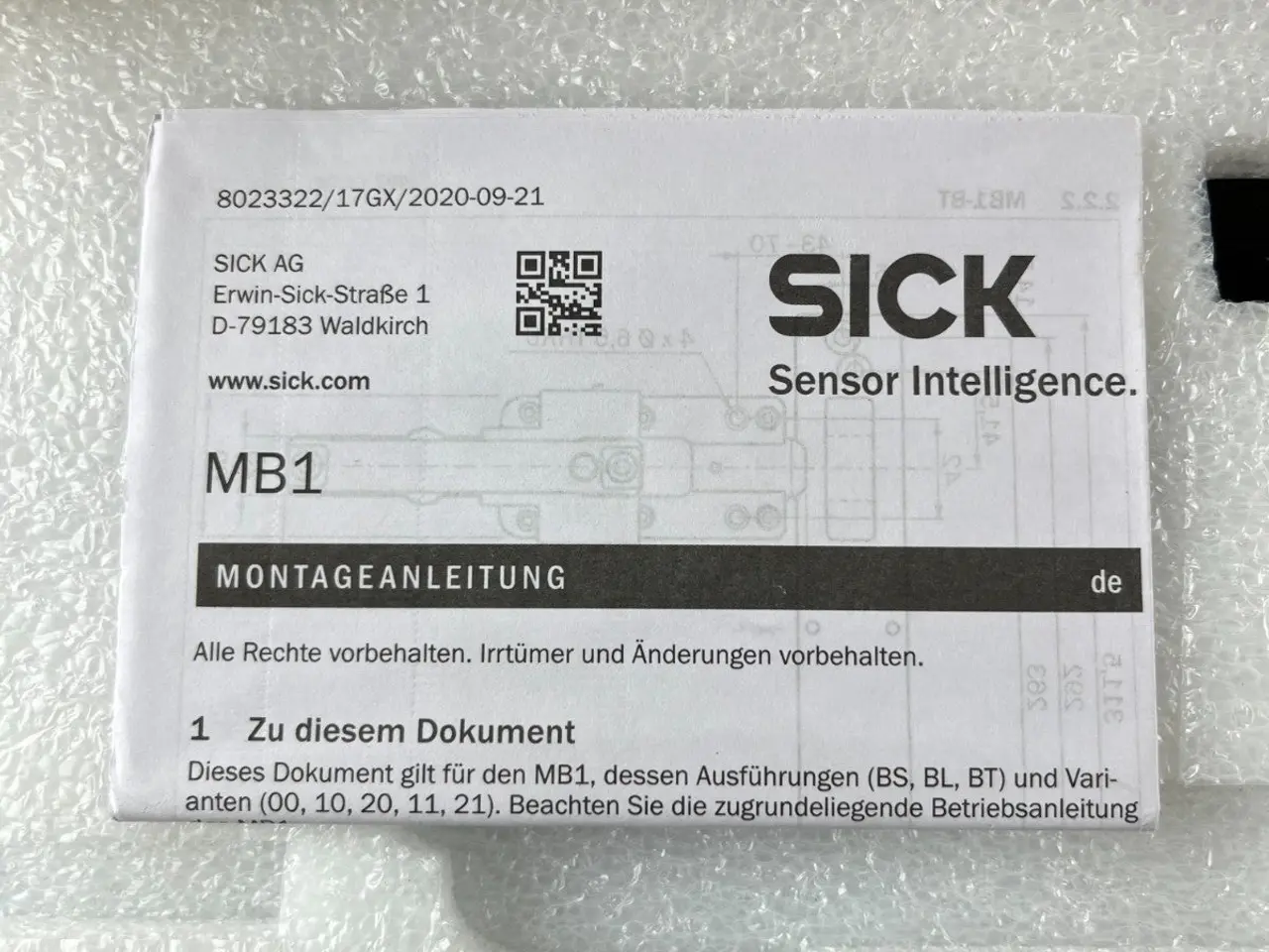 Billede 6 - SICK MB1-BL00 1091788 Mounting Bracket Kit Safety