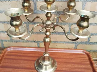 5 armet messing lysestage