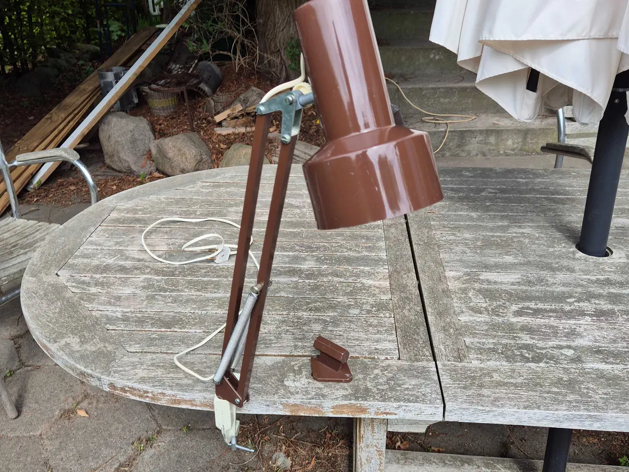 Billede 1 - Fin brun arkitektlampe med vægbeslag 
