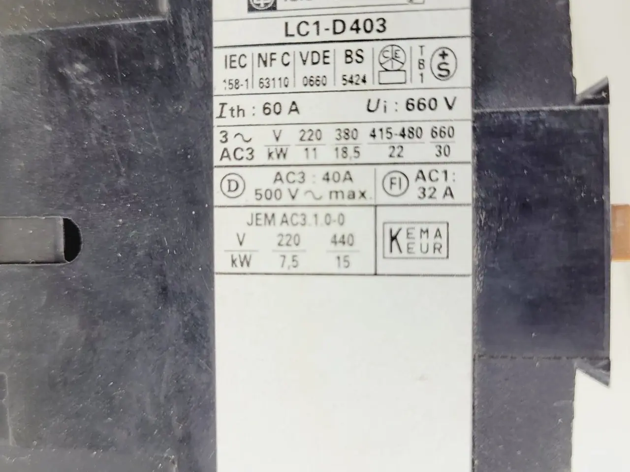 Billede 6 - Telemecanique LC1 D403 Contactor