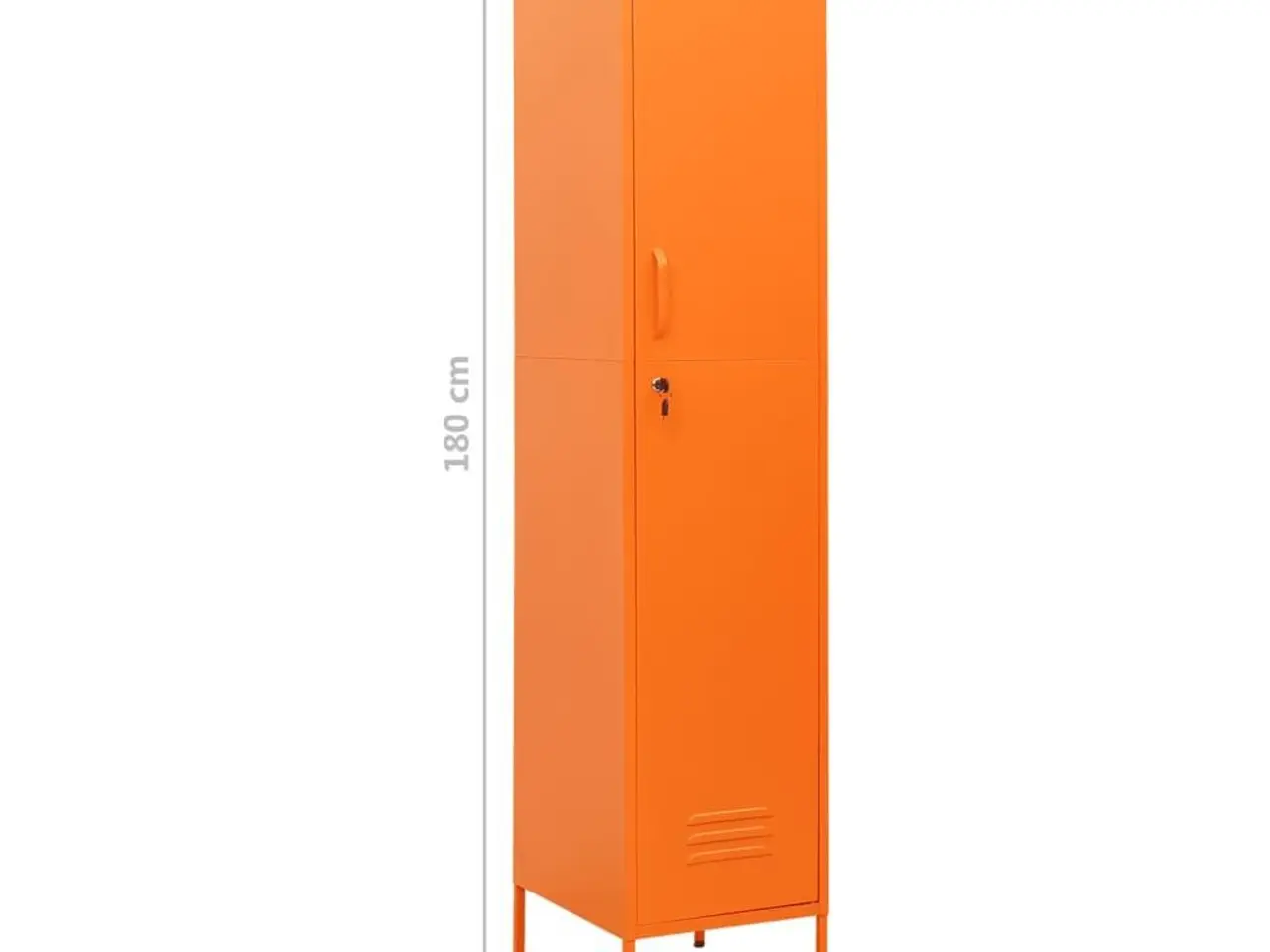 Billede 9 - Skab i stål - 35 × 46 × 180 cm, orange opbevaringsskab med lås