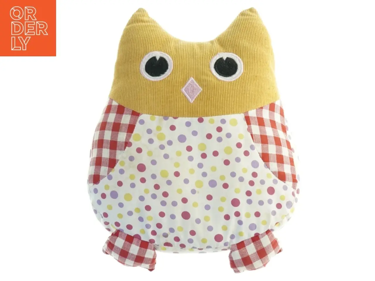 Billede 1 - Ugleformet pude med prikker (str. 30 x 24 cm)