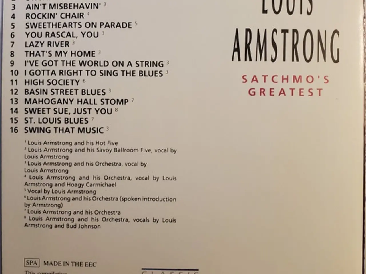 Billede 7 - Louis Armstrong – Satchmo's Greatest – CD