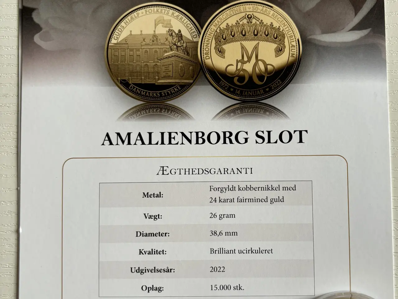 Billede 2 - Medalje, Dronning Margrethes 50-års regentjubilæum
