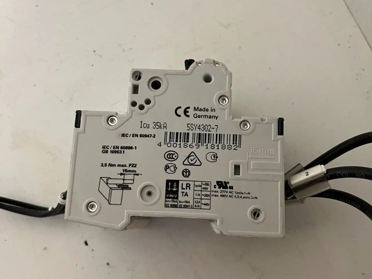 Billede 5 - Siemens 5SY43 C2 3-Pole MCB 2A 400V Miniature