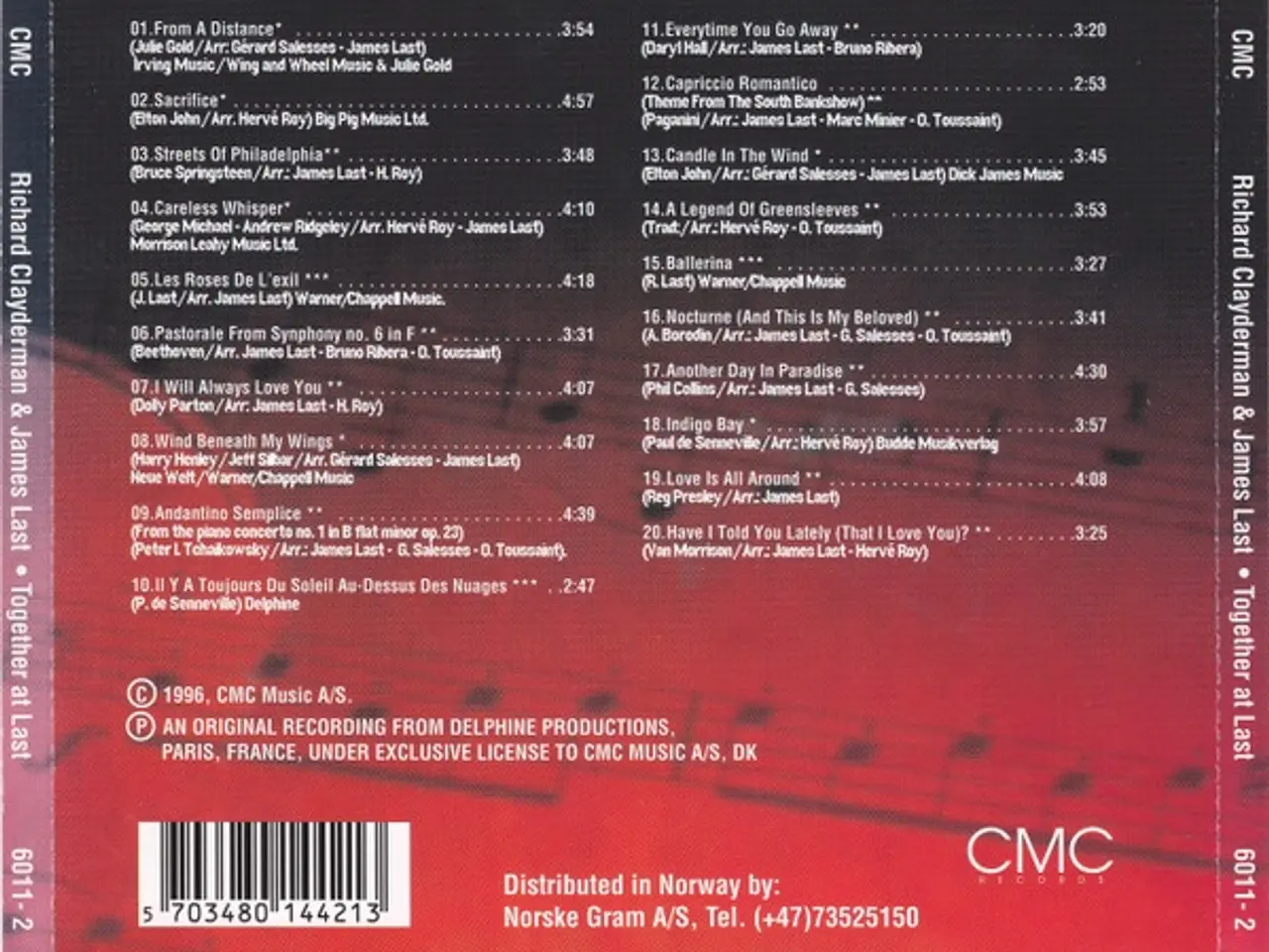 Billede 2 - Richard Clayderman &… – Together At Last – CD