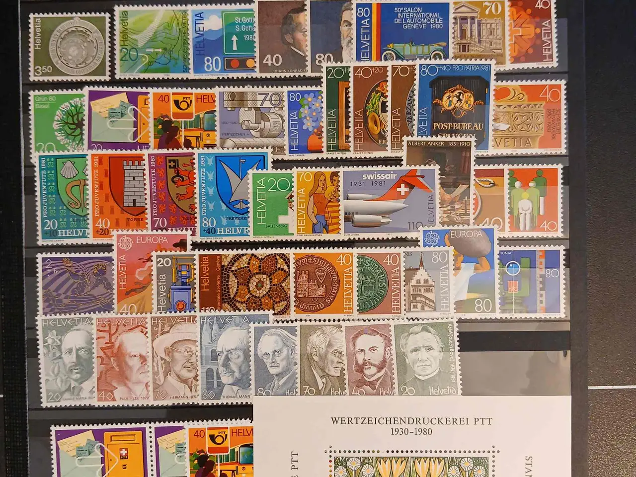 Billede 3 - Schweiz (266) Postfriske ** frimærker på 3 planche