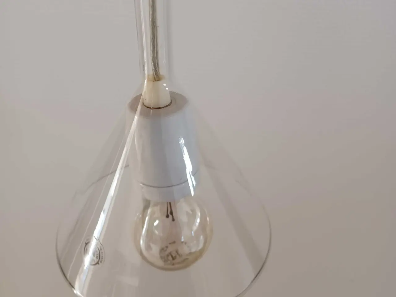 Billede 1 - Glas tragt lampe