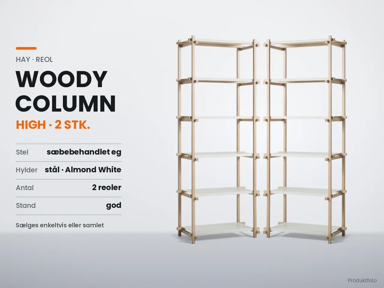 Billede 1 - HAY Woody Column High reol – 2 for 700 kr.