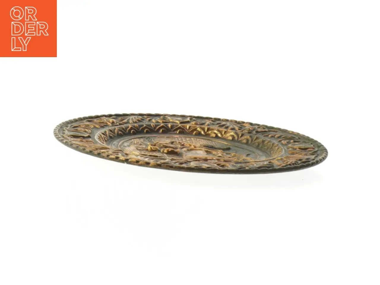 Billede 3 - messing platte med heste motiv (str. 24 cm)