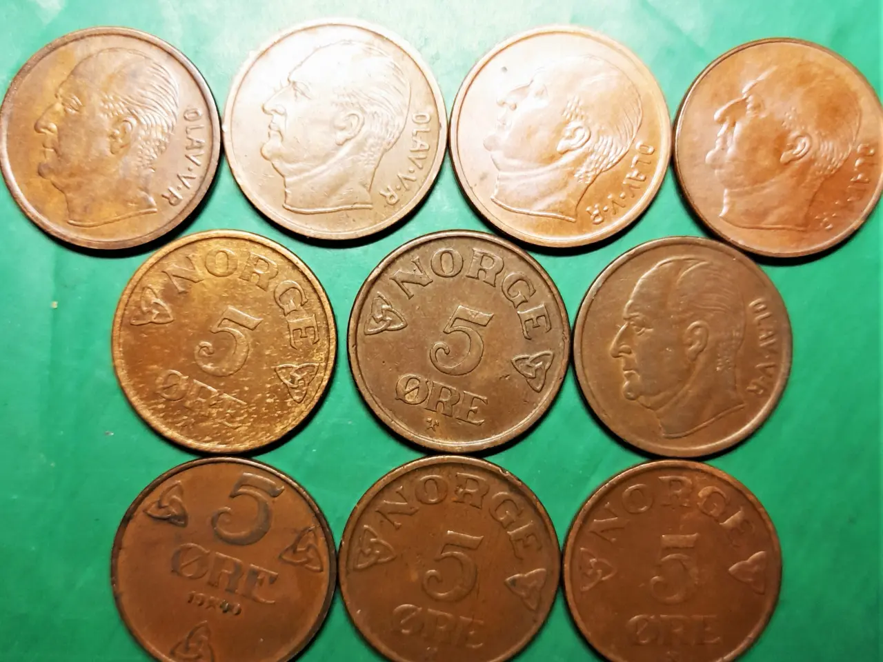 Billede 1 - NORGE NORWAY 10 x 5 ØRE 1940 - 1972 Se Omtale...