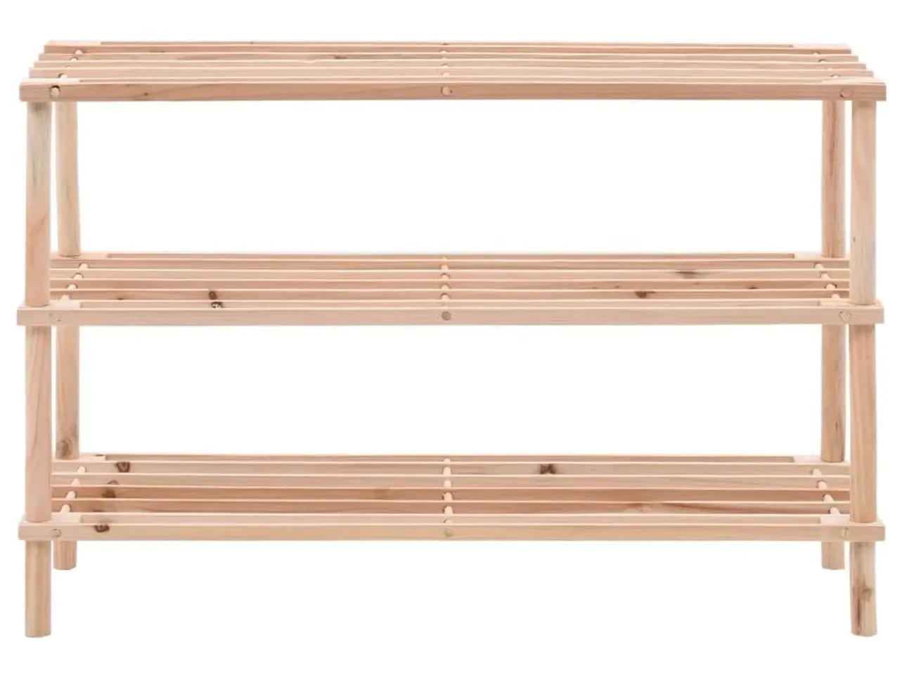 Billede 2 - Skoreol med 3 hylder - massivt fyrretræ, 74 × 26 × 48,5 cm