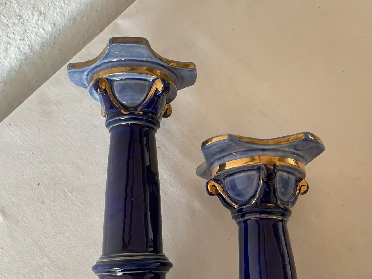 Billede 4 - Lysestager antik koboltblå porcelæn.