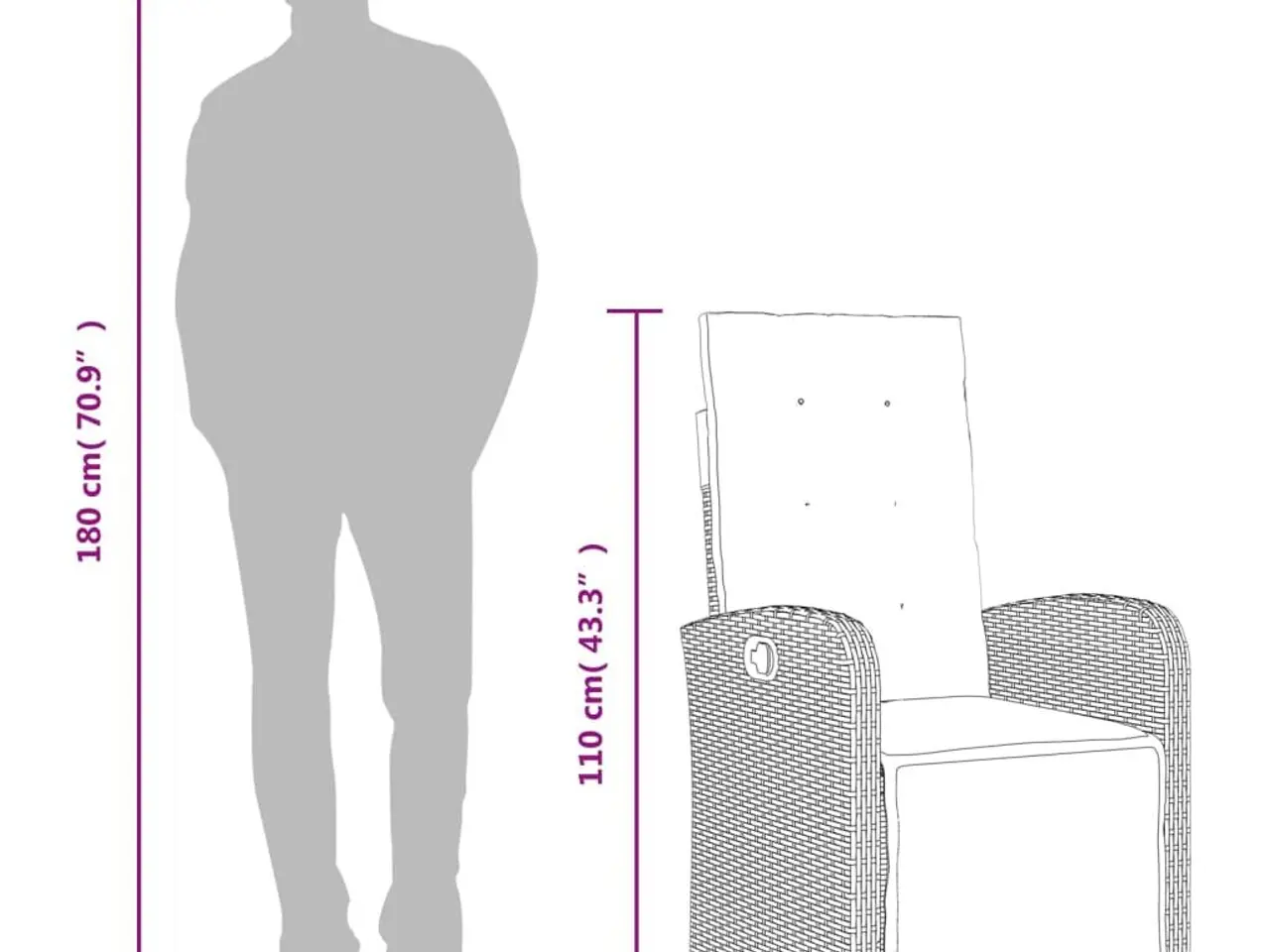 Billede 12 - Havestole 2 stk. med lænefunktion og fodstøtte - polyrattan, sort