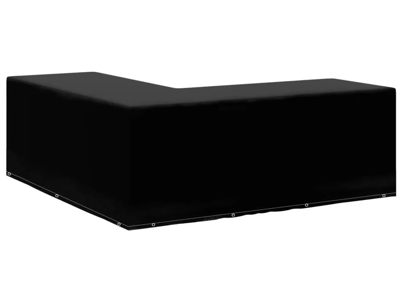 Billede 3 - L-formet havemøbelovertræk 250×250×90 cm - sort, 12 snørehuller
