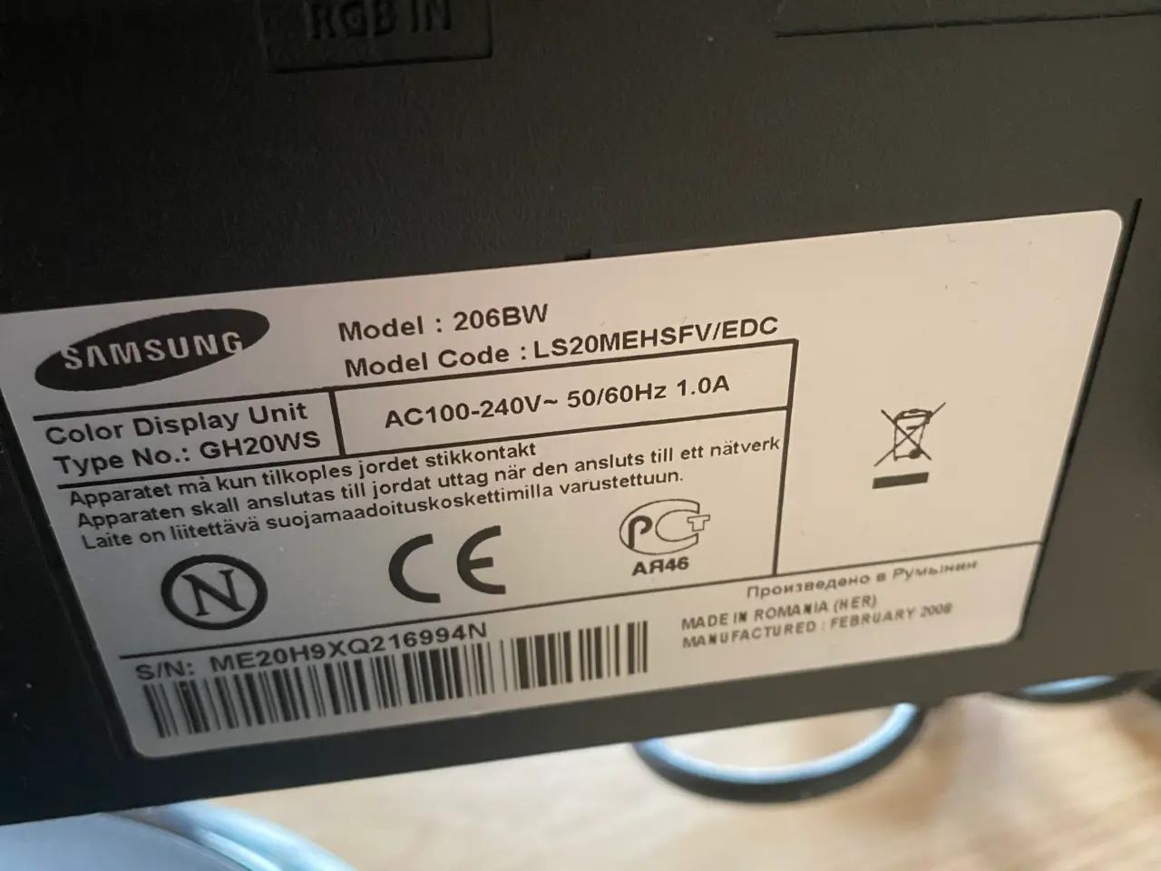 Billede 3 - Pc skærm Samsung 20”