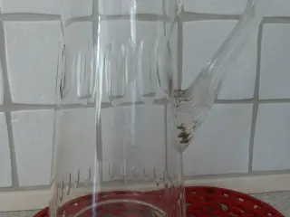 Glas/Mælkekande Antik M/Sneglehank/olivenslibning