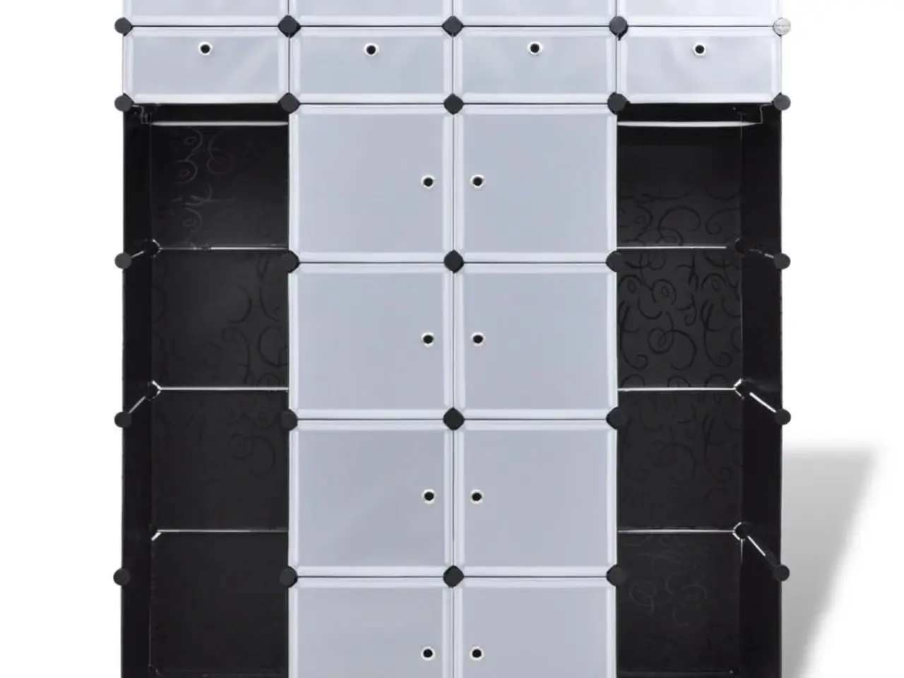 Billede 6 - Modulskab med 18 rum - sort/hvid, 37 × 146 × 180,5 cm