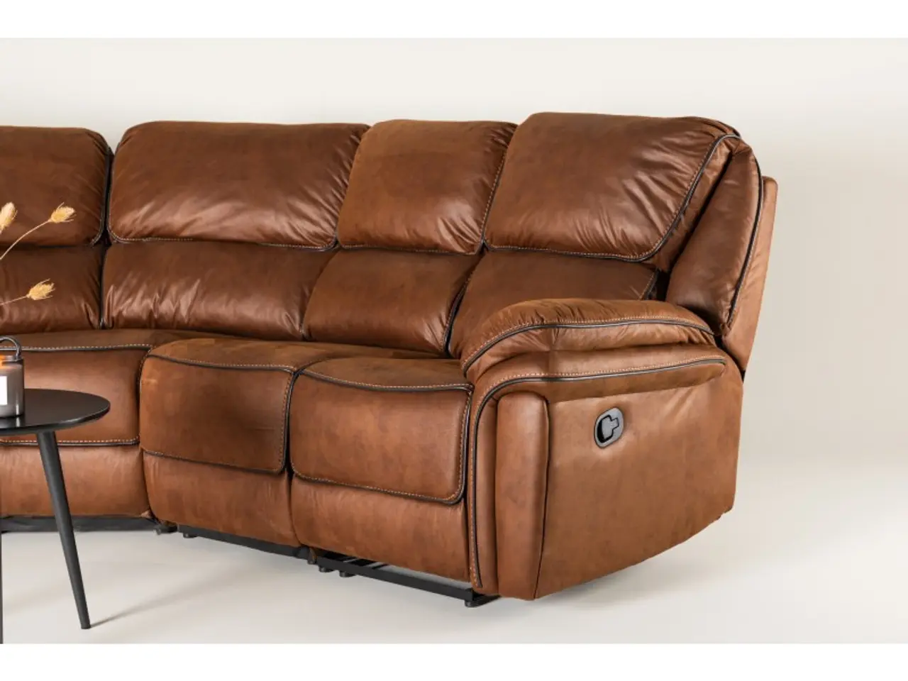 Billede 13 - Christopher Recliner hjørnesofa - Cognac - Ruskindsblød mikrofiber
