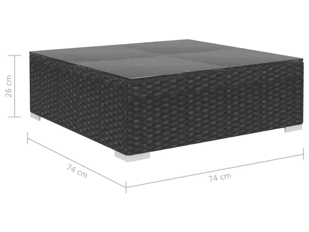 Billede 11 - Haveloungesæt 4 dele med hynder polyrattan sort
