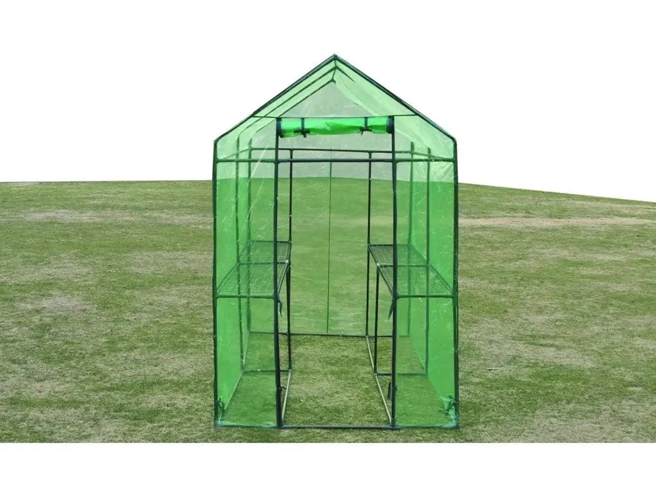 Billede 3 - Drivhus stål XL - grønt overtræk, 120 × 240 × 190 cm