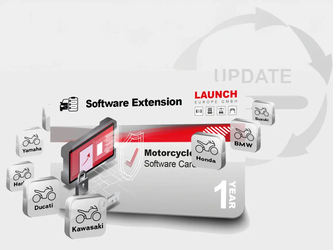 Billede 2 - 1 års LAUNCH licens til motorcykel software - Kompatibel med X431 Euro tester