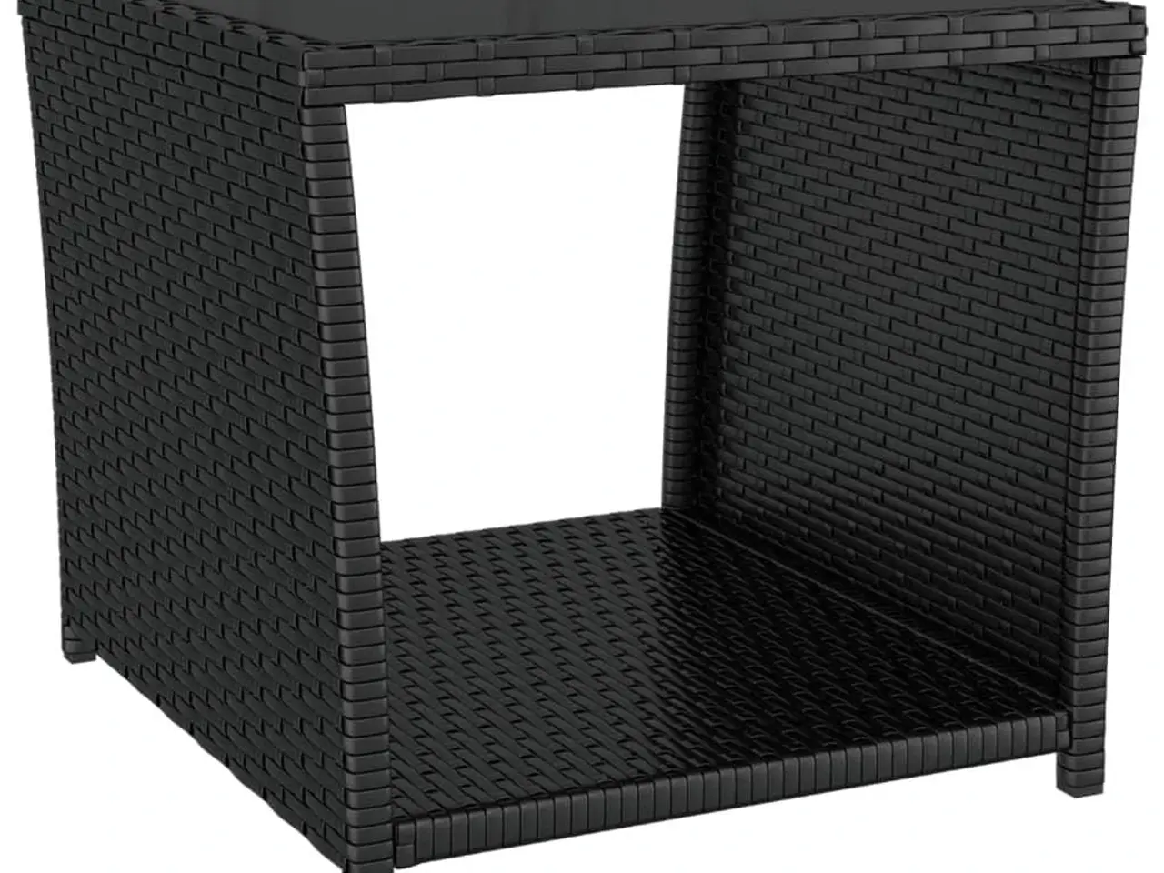 Billede 2 - Havebord med glasbordplade polyrattan og hærdet glas sort